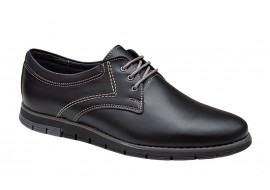 Pantofi barbati sport din piele naturala, negru, GKR57N
